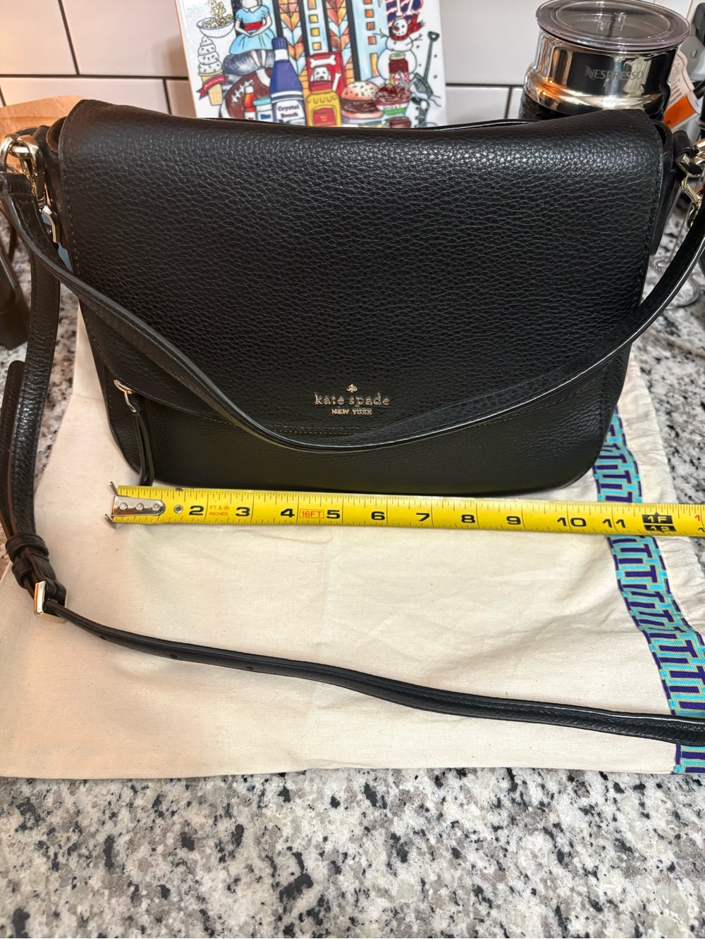 kate spade Black Pebbled Leather Crossbody Bag